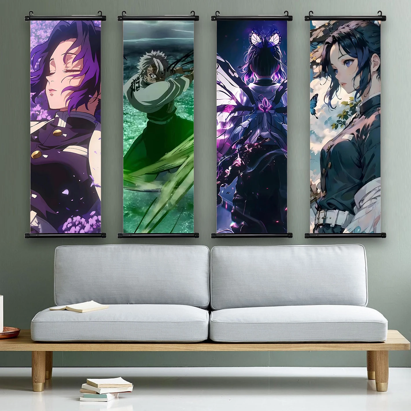 HD Demon Slayer Scroll Wall Hanging Art Home Decor Gifts Bedroom Living Room Decoration Canvas Prints Kid Japanese Anime Artwork