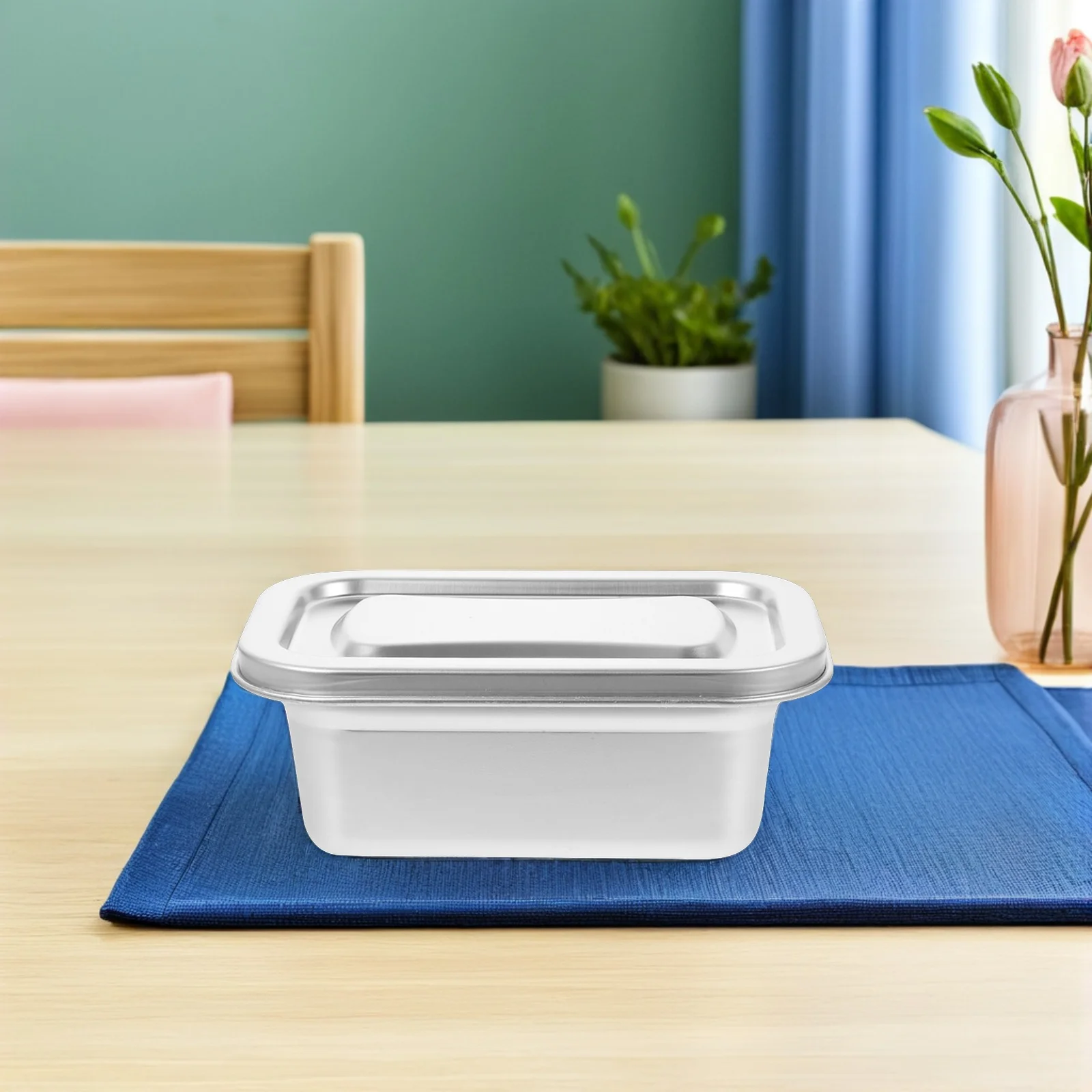 

2Pcs Stainless Steel Ice Cream Container Freezer Storage Generous Capacity Modern Design Stainless Steel Food Storage Containers