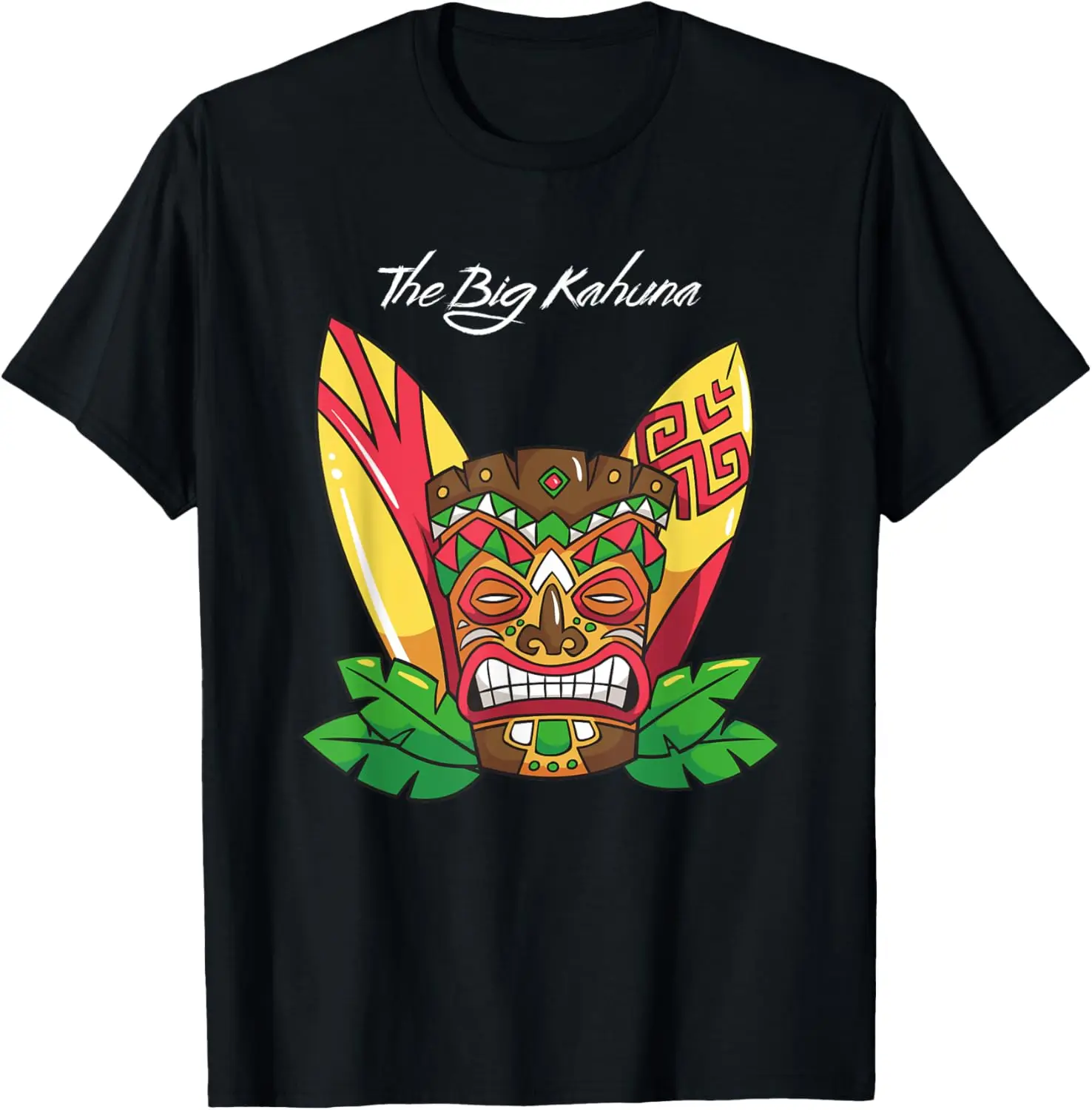 تي شيرت The Big Kahuna المضحك هاواي تيكي للآباء والرئيس