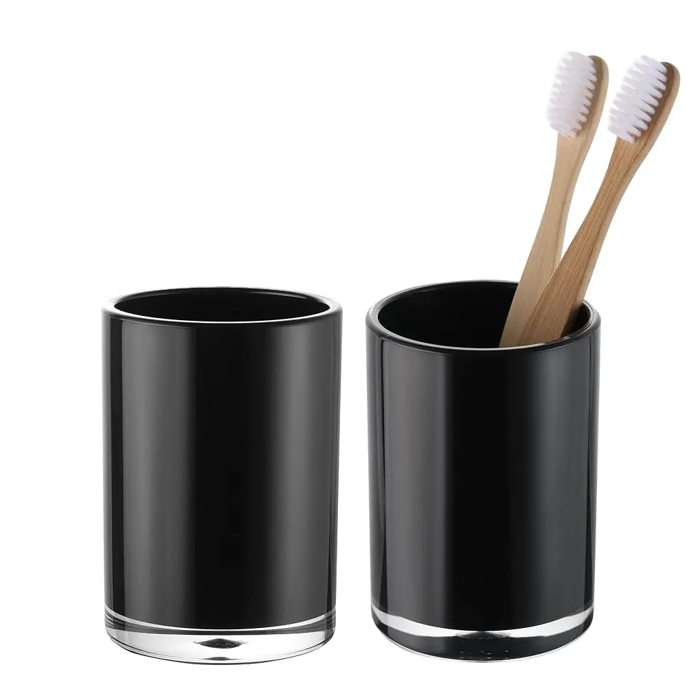 

Premium Black Bathroom Tumbler, Toothbrush Cup, Reusable Bathroom Cup, Toothbrush Holder for Bathroom Vanity Countertops