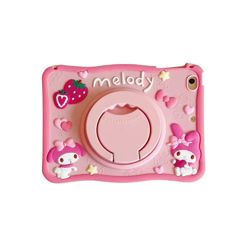 

Cartoon Cute My Melody Tablet Case For iPad 10th 9th 8th Generation Air 6 5 4 Pro 11Inch 2024 Mini 6 Stand Rotating Cover