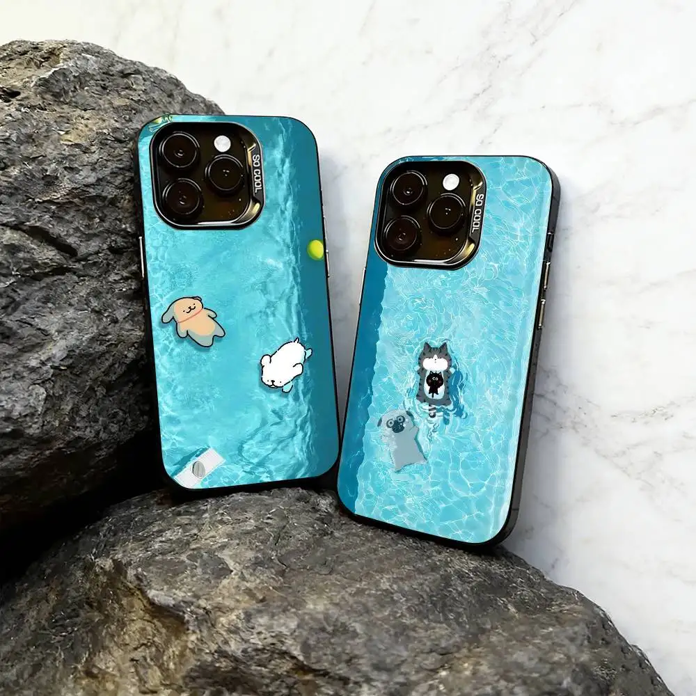 

Beautiful cartoon Phone Case For iPhone 17,16,15,14,13,12,11 Plus,Pro Max,XS,Colorful Silver Phone case Funda Cover