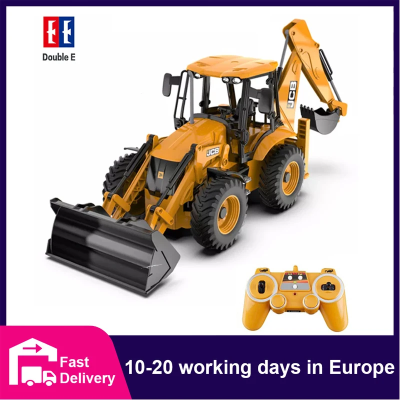 

DOUBLE E E589 1:20 RC Backhoe Loader Excavator Remote Control Car Engineering Vehicle Truck Model Bulldozer Trailer Toy for Boys