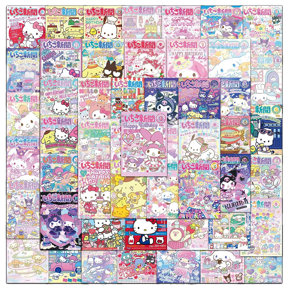 Image of 10/30/50 Stück Niedliche Sanrio Poster Anime Cartoon Aufkleber Kawaii Ästhetische DIY Schreibwaren Koffer Wasserdichte Graffiti-Sticker Spielzeuge