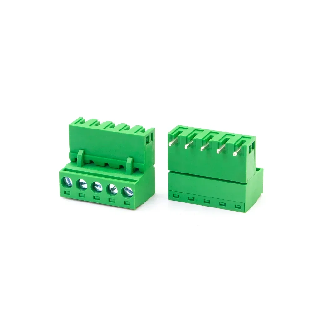 10Sets 2EDGK 5.08mm PlUG-IN Terminal Blocks Screw Type PCB Connector Right Angle Plug Pin Header Socket 5 Pins