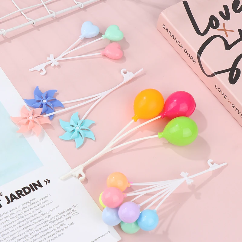 1Set 1:6 Dollhouse Miniature Colorful Balloon Windmills Round Heart-shaped Balloon Ornament Home Garden Decor Toy