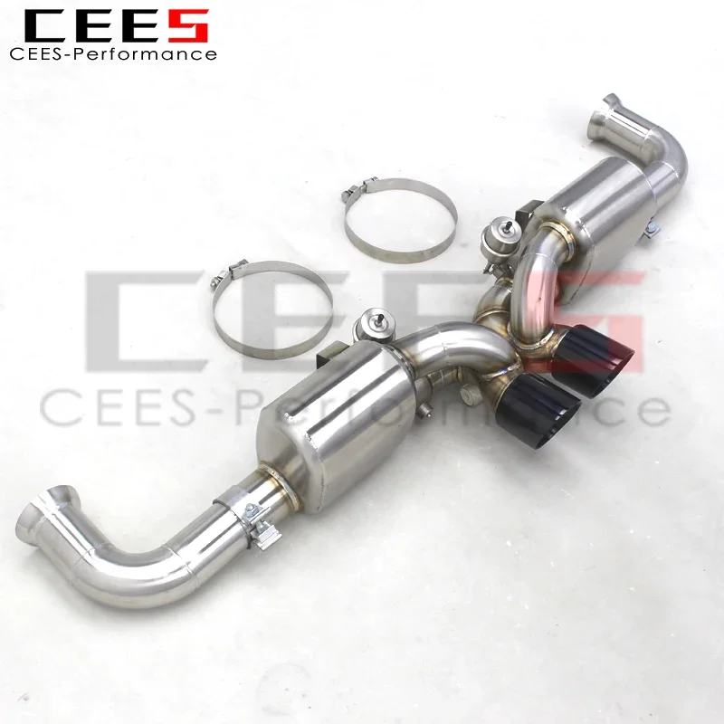 CEES Catback Exhaust Pipes for Porsche 911 991/991.1 GT3 3.8L 2010-2019 Stainless Steel Straight Pipe Exhaust Muffler with Valve