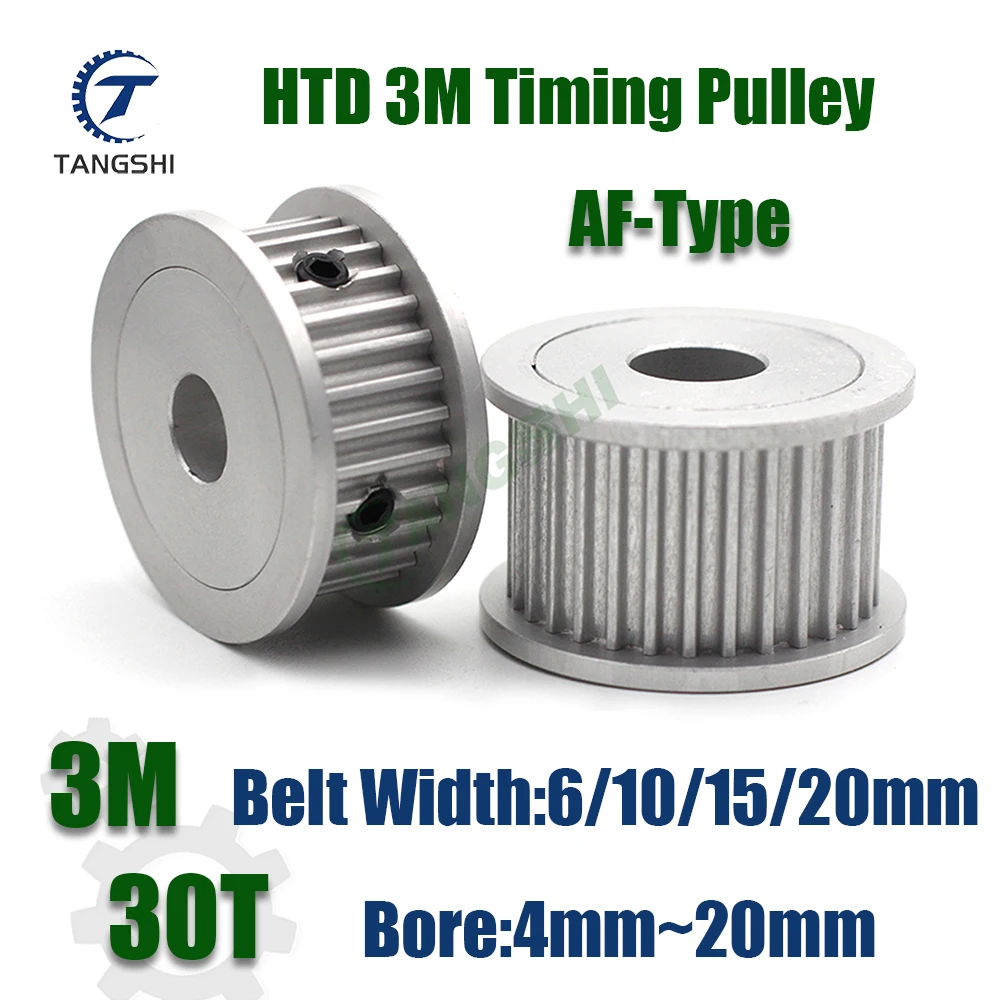 HTD 3M 30 Teeth Timing Pulley AF Type Bore 4mm~20mm For Belt Width 6/10/15/20mm HTD 3M 30T Synchronous Belt Pulley HTD 3M 30T