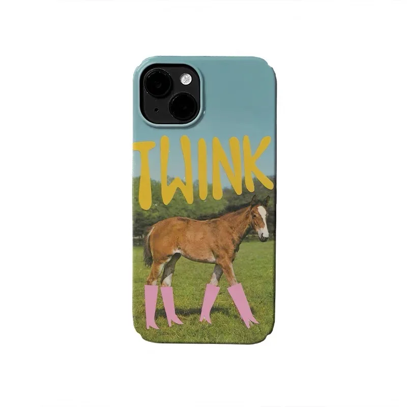 

Pink Boots Horse Cartoon Phone Case for IPHONE 17 Air 16E 15 PROMAX 14 Plus 13 12 MINI 11 PRO 16Plus XR XS Acrylic Phone Cover
