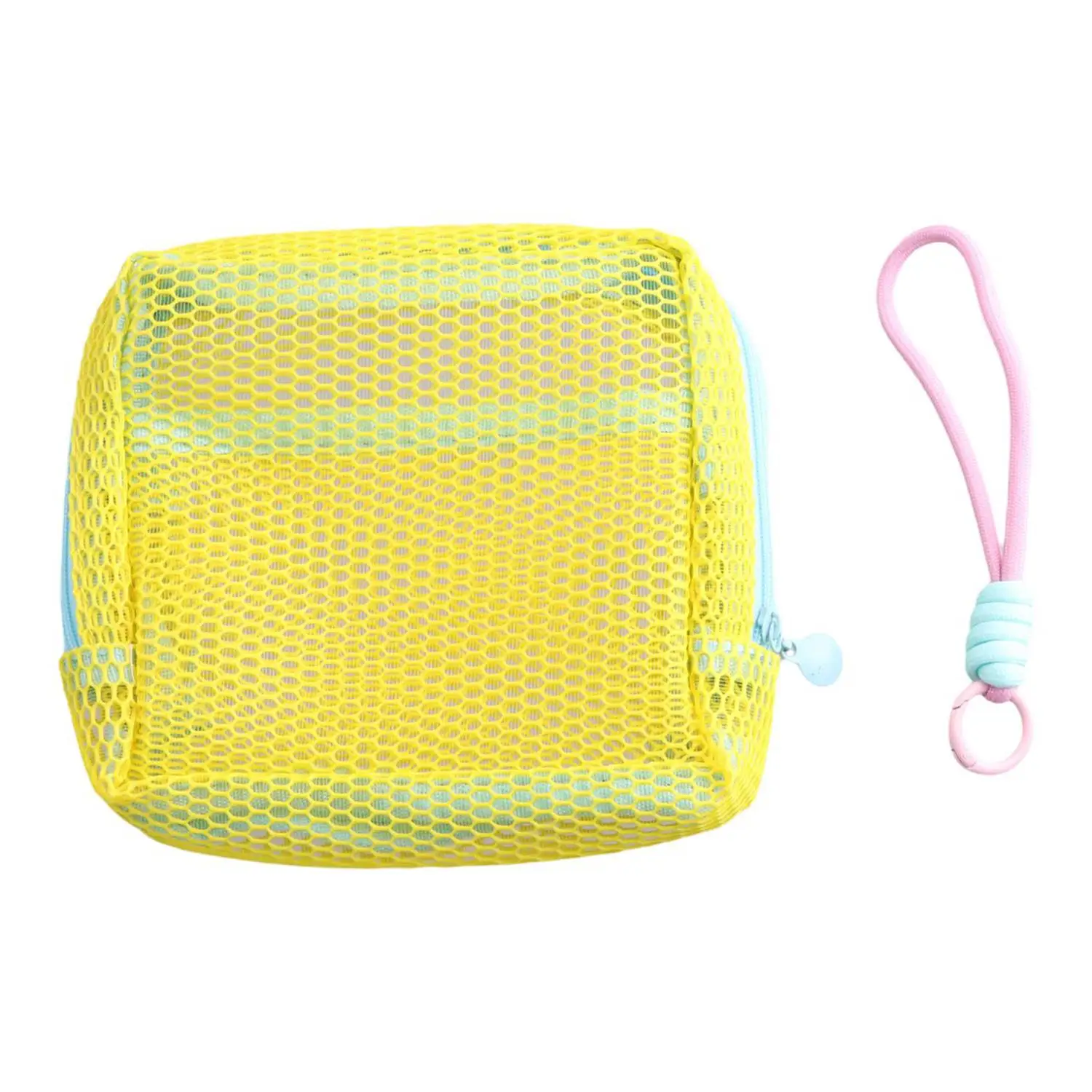 Portable Square Cosmetic Storage Bag With Zipper, Multi-purpose Sundries Storage Bag,Stylish Lightweight Mesh Cosmetic Bag