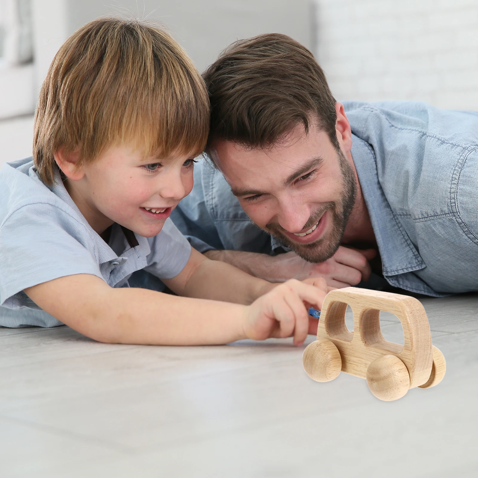 

2Pcs Baby Push Car Premium Rubber Wood 360 Degree Polished Safe Smooth Edges for Crawling Walking Training Development Sensory