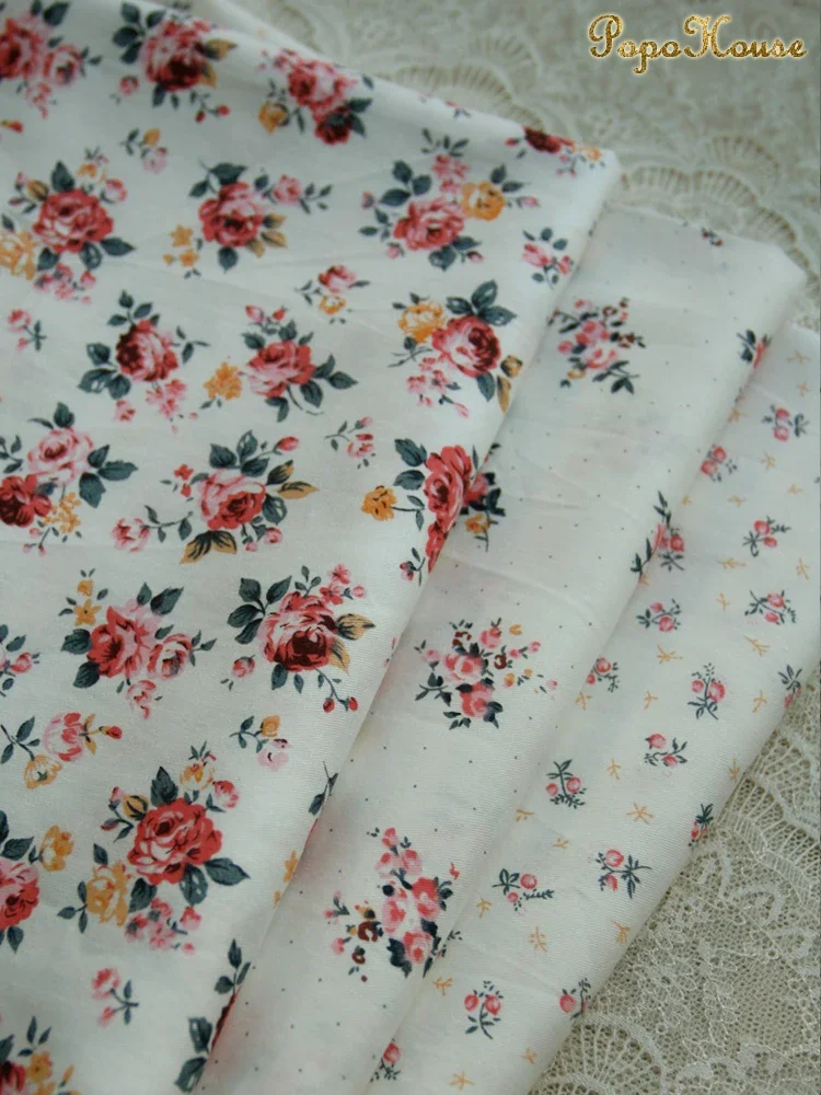 Four Seasons Rose Countryside Kleiner Blumen-Twill-Stoff aus reiner Baumwolle für Kleider und Bekleidung, 160x50cm – Detail 3