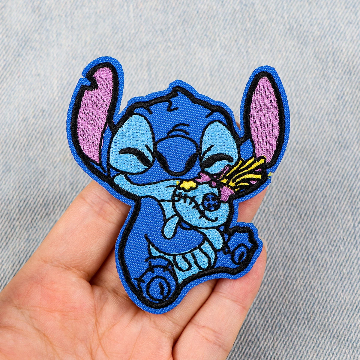 Stitch Embroidered Patches For Kids Clothing DIY Badge Adhesive Patches Funny Cartoon Patches On Clothes Stickers Appliques