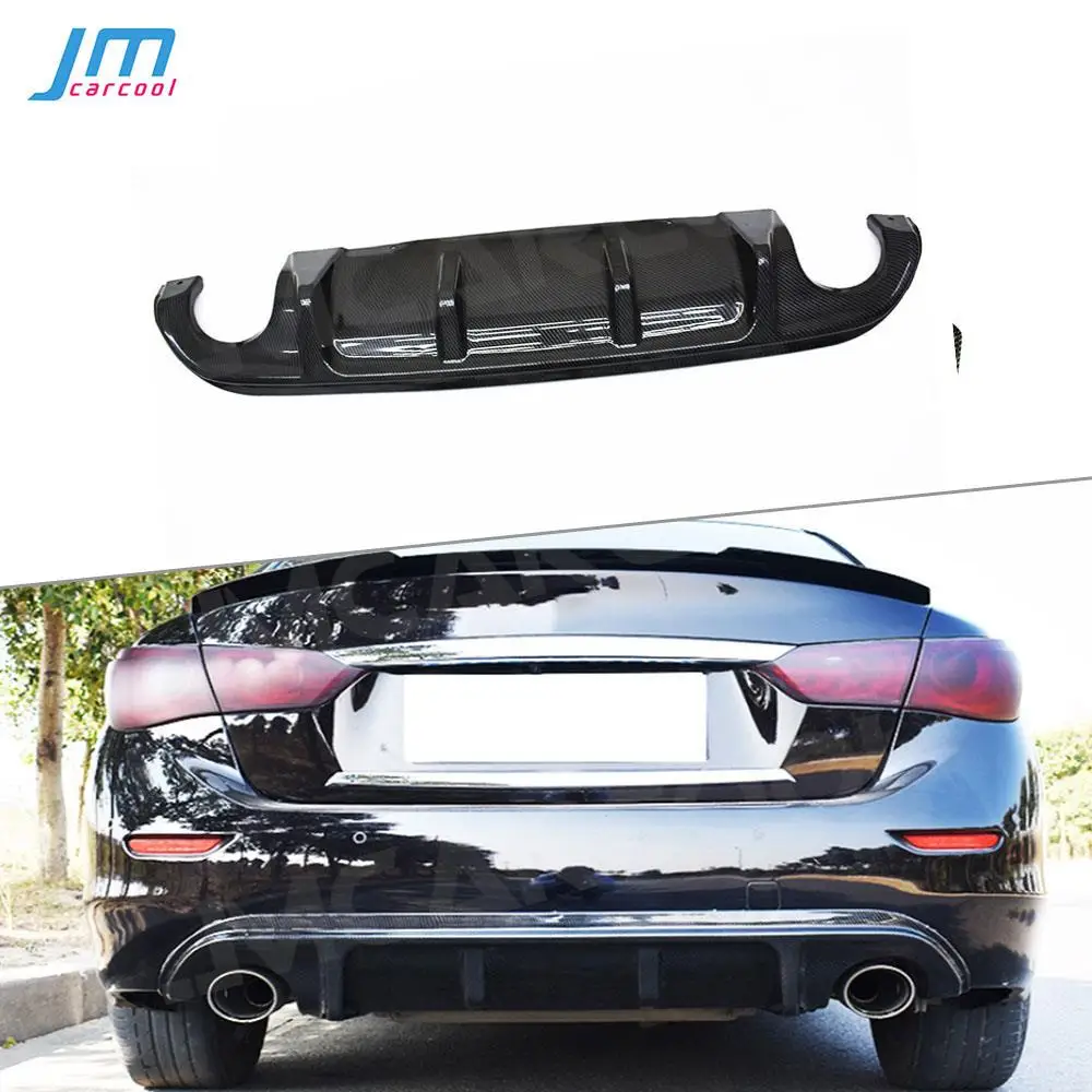 

ABS Material Carbon Look/Matte Black Rear Bumper Diffuser For Infiniti Q50 Base Sport 2014 2015 2016 2017 Gloss Black Trim Cover