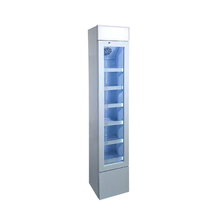 -22 Celsius commercial low temperature Slim freezer showcase glass fridge cake ice cream freezer showcase