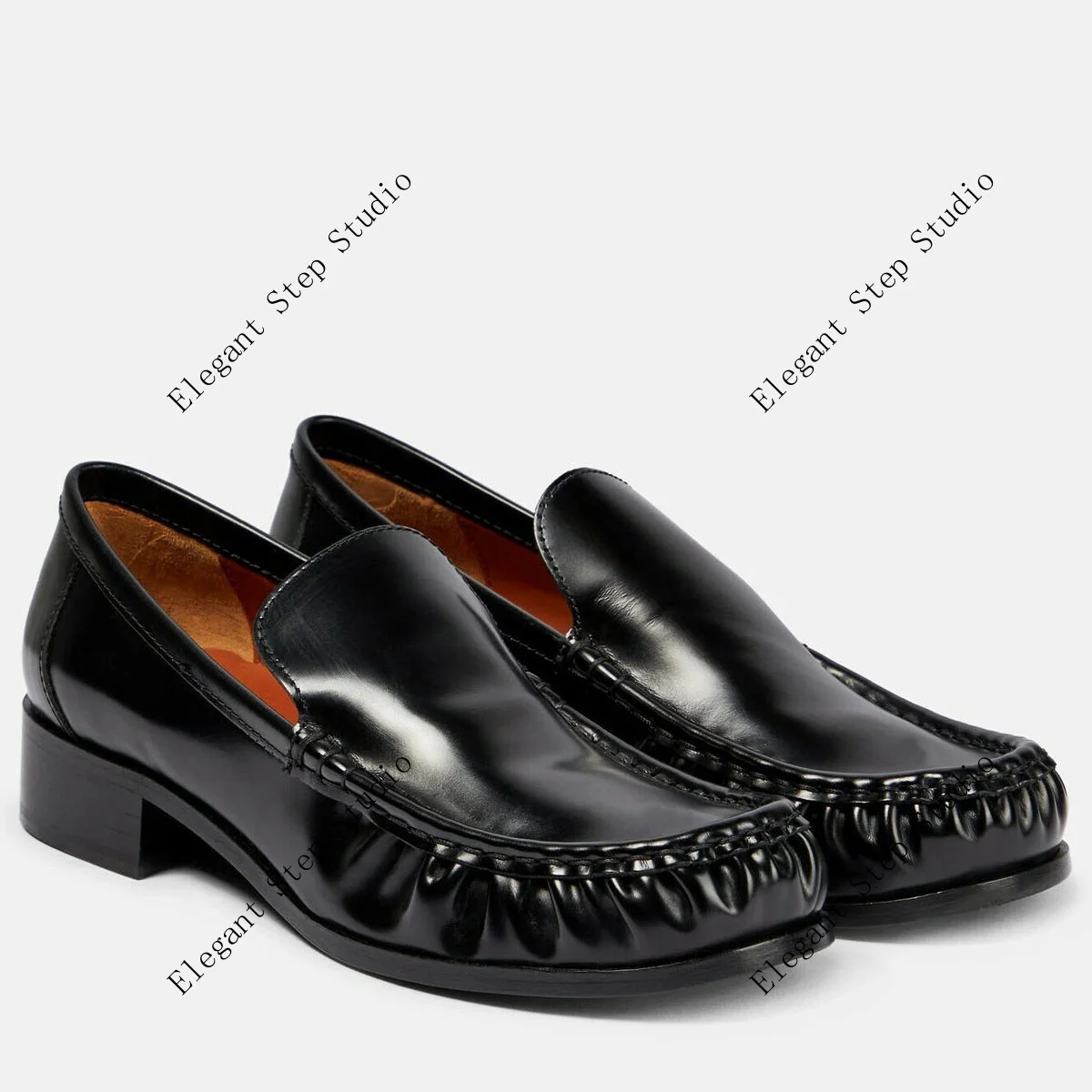 

Women's Shoes Leather Slip-on Loafers Pleated