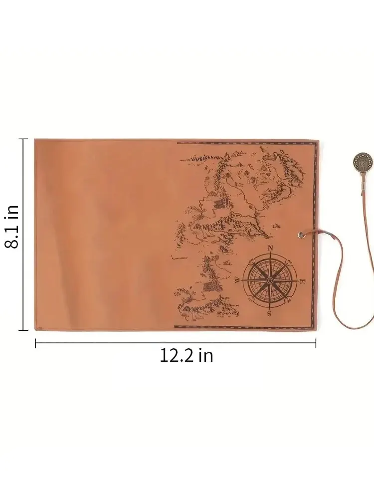 1PC Kreatywna mapa skarbów Piórnik retro Skórzany piórnik o dużej pojemności Wytłaczana klamra Proste pudełko na artykuły papiernicze Roll Po