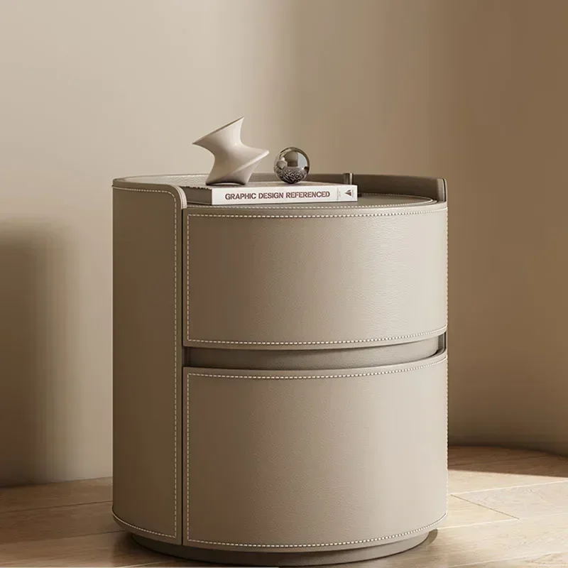 Mesa de cama minimalista cargada, archivador lateral de diseño, mesita de noche de almacenamiento moderna, Chevet de madera inteligente, creatividad italiana