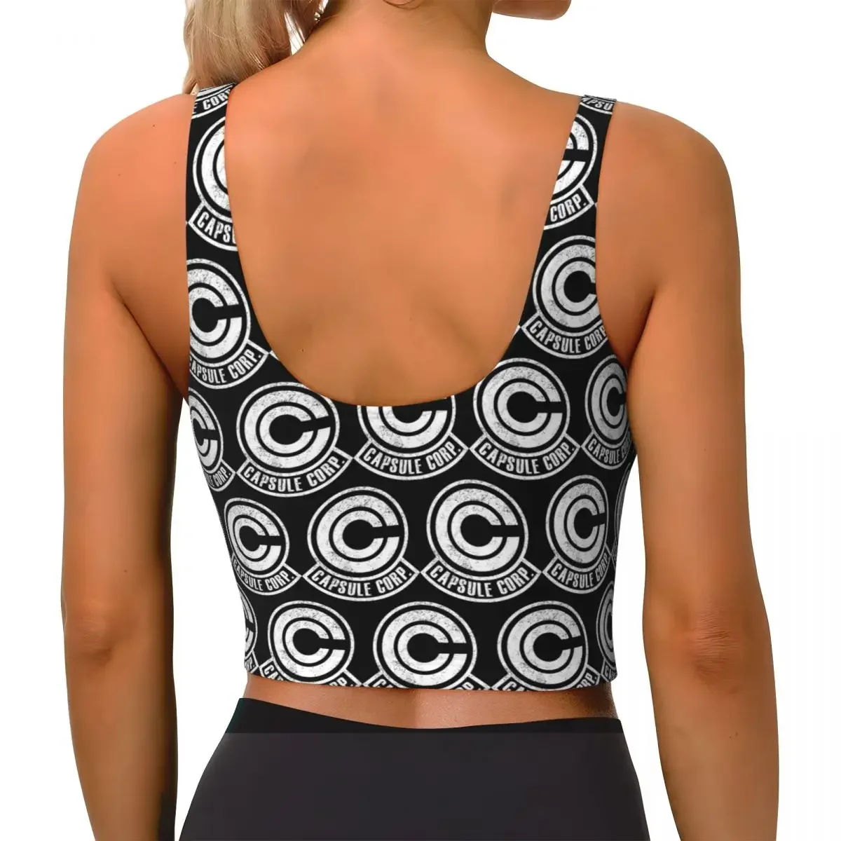 Custom Capsule Corp Women Sports Bra High Impact Vest Gym Workout Yoga Crop Tank Top