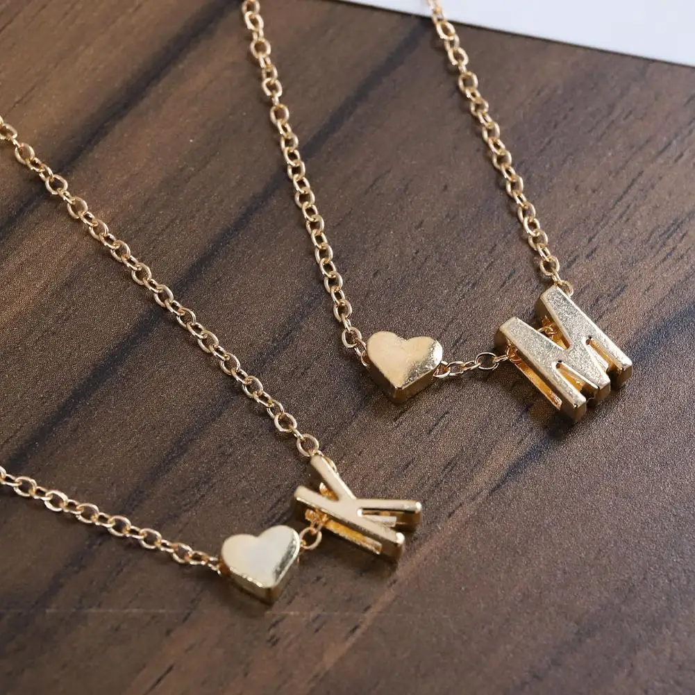 26 Letters Bracelet Alphabet Bracelet For Women Men Lovers DIY Personalized Name Alloy Heart-shaped Bracelet Jewelry Accessories