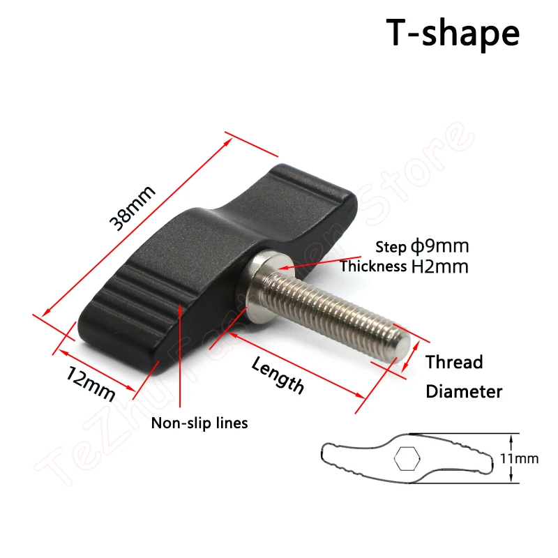 Tornillos de pulgar M4 M5 M6 M8 tipo L/tipo T, mango de tornillo de apriete manual, tornillo ajustable con forma de mariposa para cámara DSLR SLR, 1 ud.