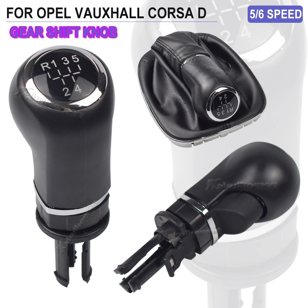 5 Speed 6 Speed Car Shift Gear Knob With Leather Boot For OPEL VAUXHALL CORSA D 2006 2007 2008 2009 2010 2011 2012 2013 2014