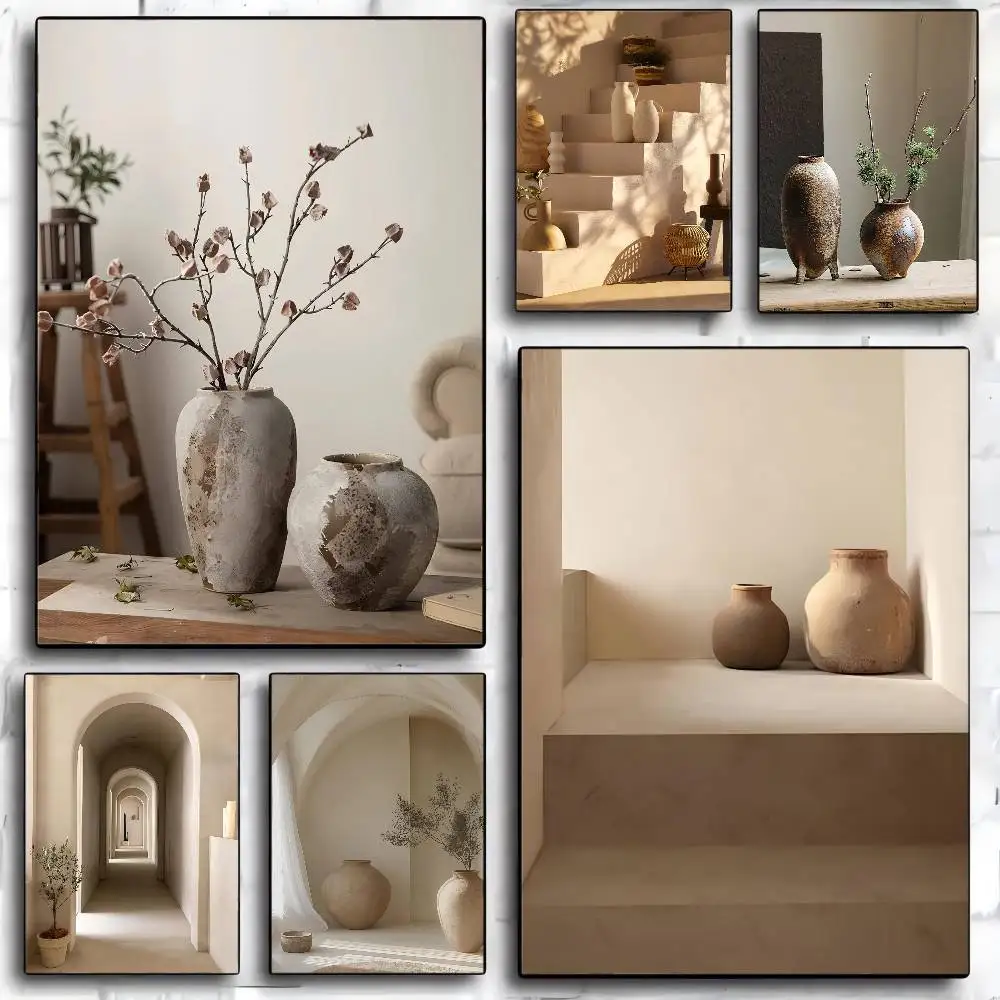

1pc Hot Modern Bohemian Classic Vase Still Life Wall Art Whitepaper HD Quality Poster Wall Art Painting Study Room Wall Decor