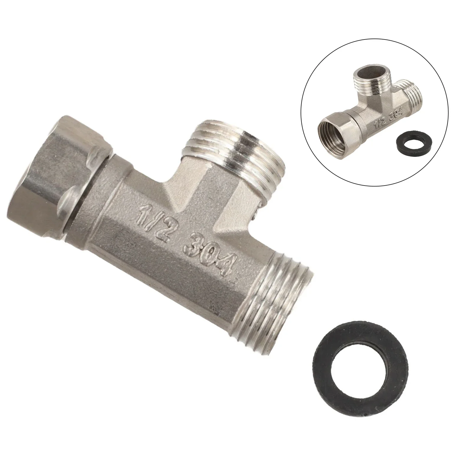 Toilet Diverter Valve Copper T Adapter 3 Way Water Pipe 1/2\