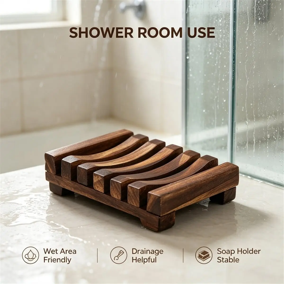 2 PCS DIY Wooden Soap Dish, Bathroom Accessories Handmade Natural Wood Soap Dish Wooden Soap Holder, Soap Draining Rack