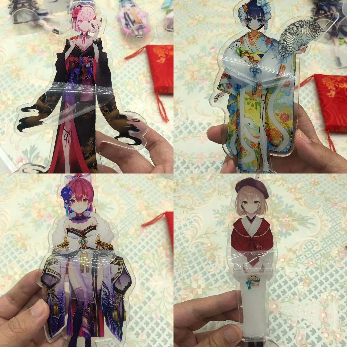 Hololive EN Vtuber Youtuber Sandwich Printing Acrylic Figure Stand Model Plate Anime Toy Decoration Amelia Pekora New Clothes