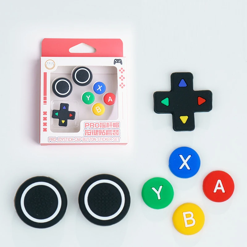 Funda adhesiva ABXY de botón cruzado Dpad suave de silicona para Nintendo Switch 2/1 Pro/NS Pro controlador de juego cubierta de tapa de agarre