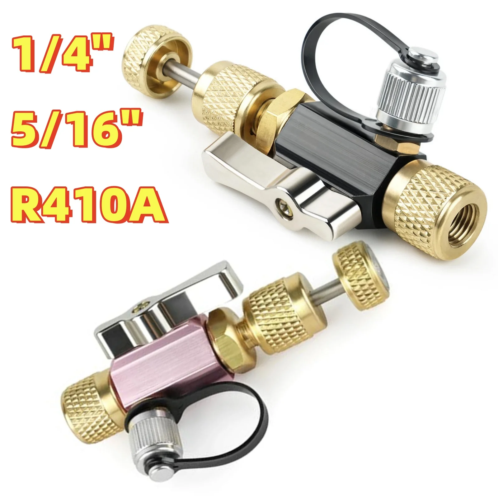Valve Core Removal Tool Vacuum-Rated Valve Core Removal Tool Valve Core Disassembly R410A 5/16in Female Flare 1/4in Male Flare