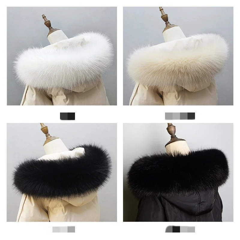 Fluffy Shawl Collars Plush คออุ่นฤดูหนาว Faux Fur Collar Thicken Warm Fox Fur คอสําหรับผู้หญิงผ้าพันคอขนสัตว์เสื้อผ้า Access