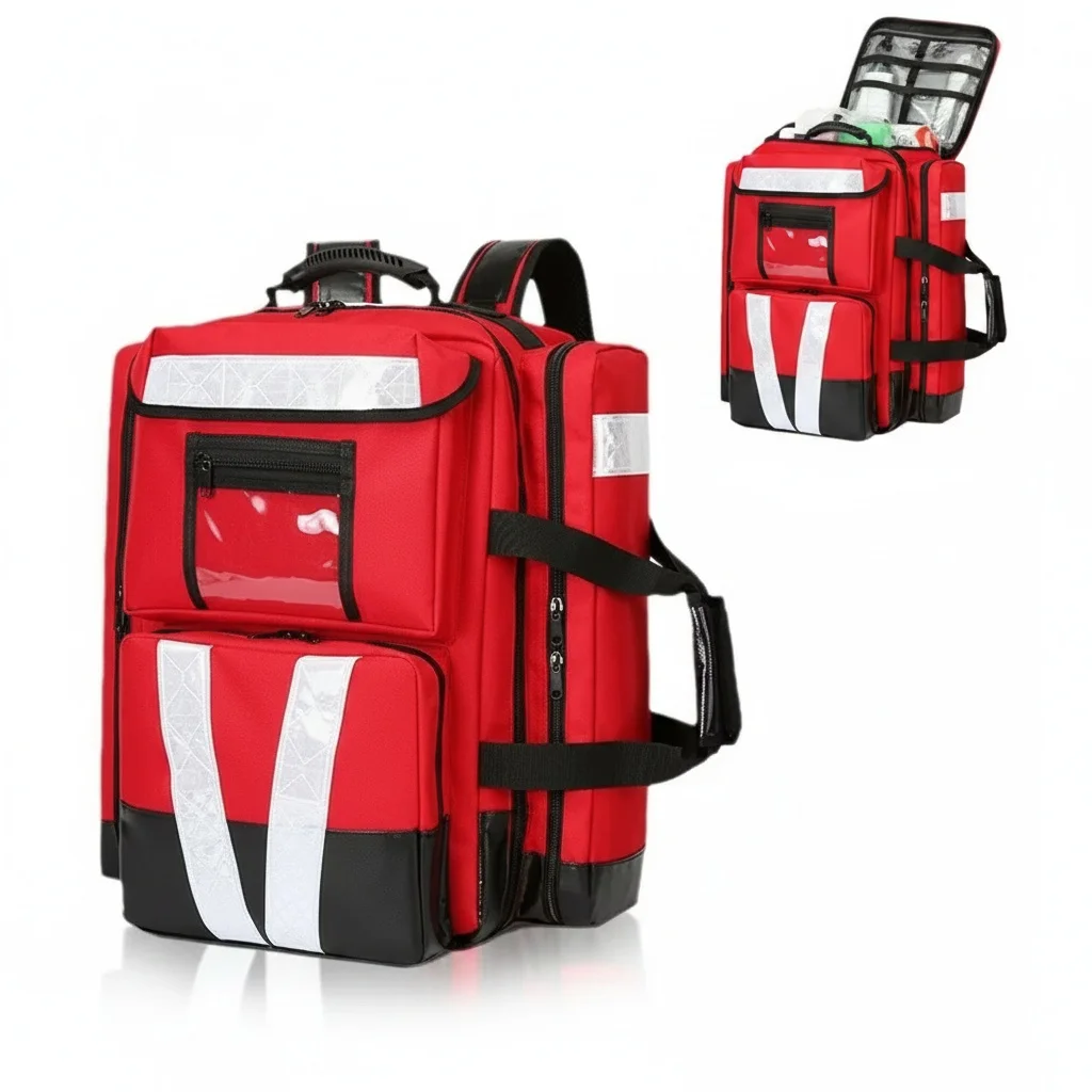 

Medical Trauma Bag, 52x46x30cm Fire Retardant First Aid Backpack, Waterproof EMS EMT Rescue Kit, Emergency Rescue Gear