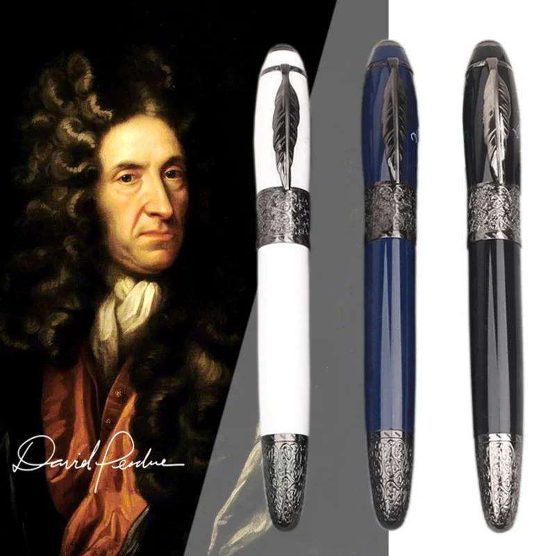 

Lanlan MB Luxury Design Fountain Rollerball Pens Daniel Defoe Maple Clip Blance With Serial Number