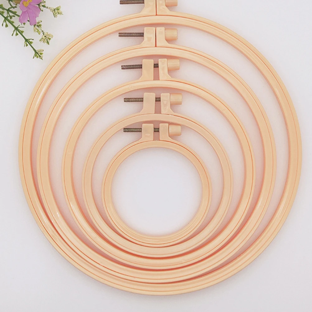 

6pcs Embroidery Smooth Surface Plastic Embroidery Circles Cross Stitch Hoops Long Term Use Cross Stitch Ring Gifts Supplies