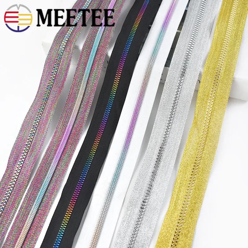 

2/3/4/5Meters 5# Rainbow Resin Nylon Zipper for Bag Zippers Coat Jacket Repair Kit Sewing Zips DIY Garment Tailor Accessories