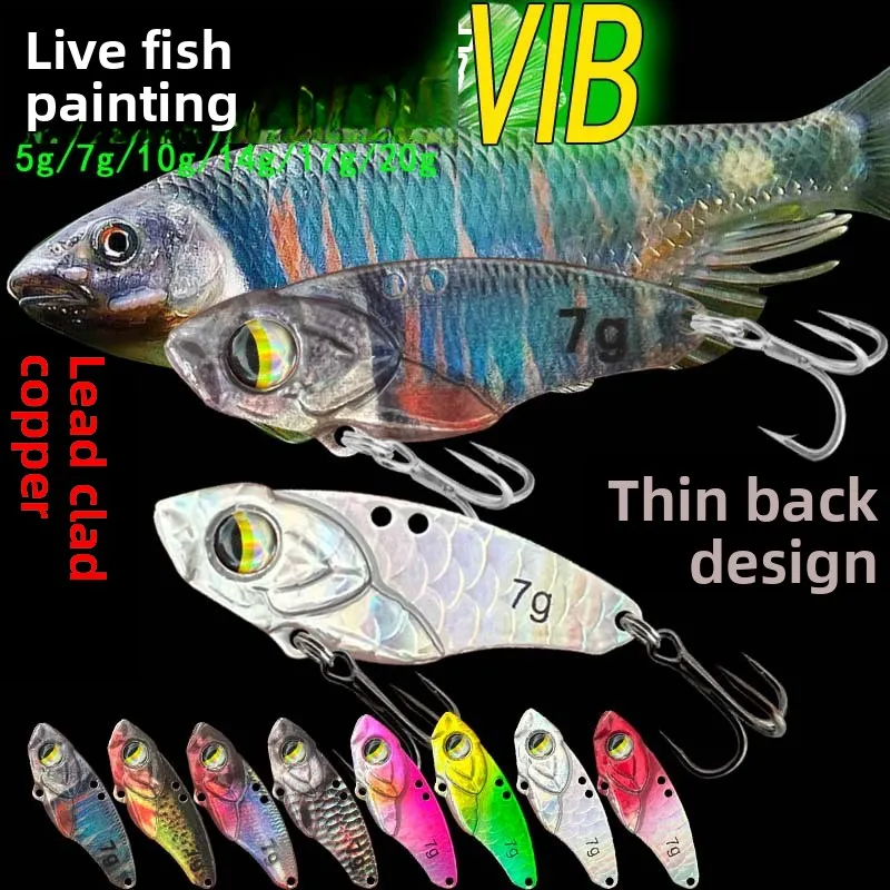 

Live Fish Paint Lead Coated Copper VIB Lure Micro Metal VIB Blank Slice for Mandarin Fish Topmouth Culter Wholesale