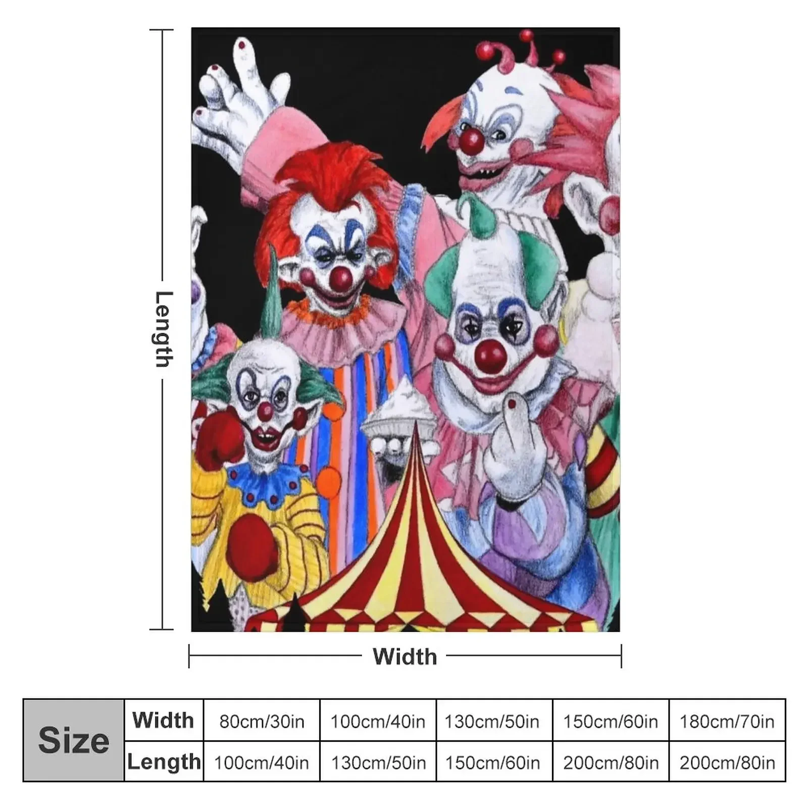 Killer Klowns From Outer Space! Throw Blanket Summer Retros Blankets