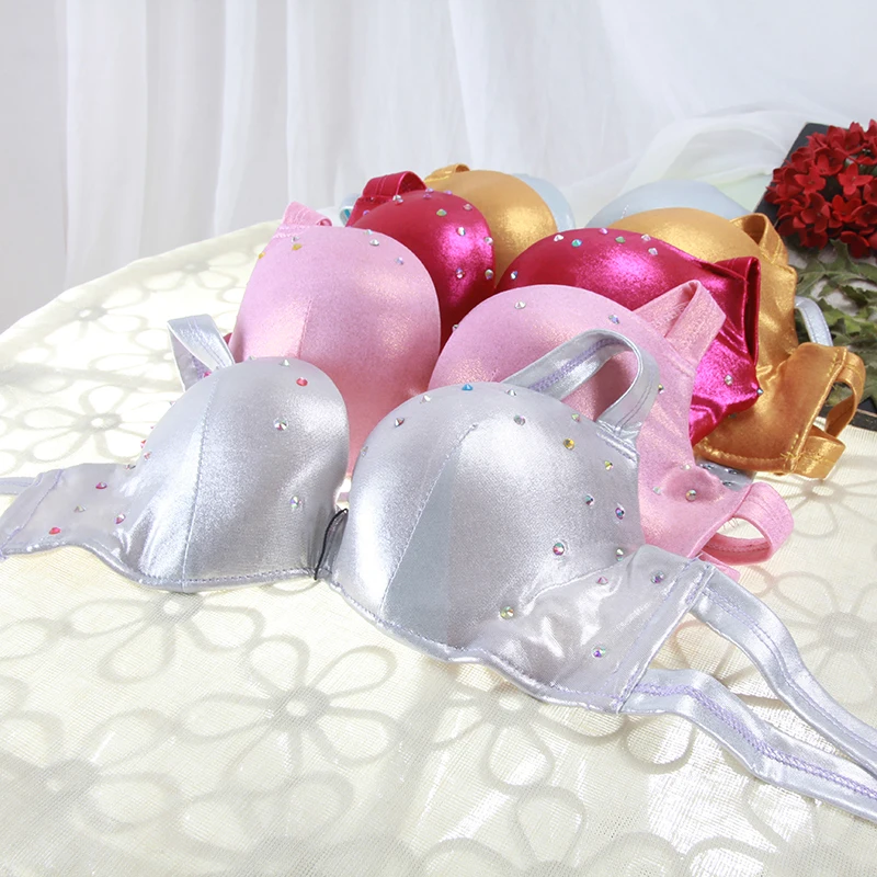 Sexy Nightclub Belly Dance Performance Costume Handmade Small Chest Sle Steel Ring Gathered out of Sto Bra Top for Women