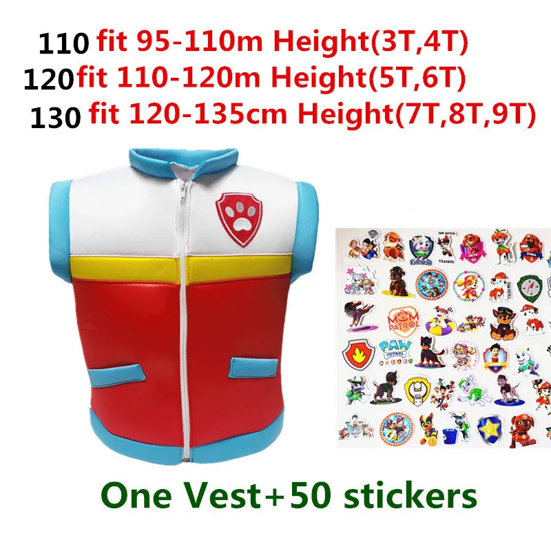 Paw Patrol Boys Clothes Vest Clip Jacket Cosplay Anime Figure Ryder Christmas Party Role-Playing Costume for Children Gifts