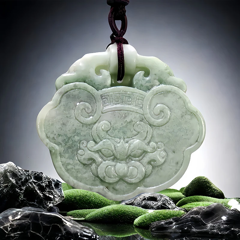 Green Real Natural Jade Tiger Pendant Necklace Amulet Fashion Gemstones Carved Jewelry Gift Accessories Stone Vintage Designer