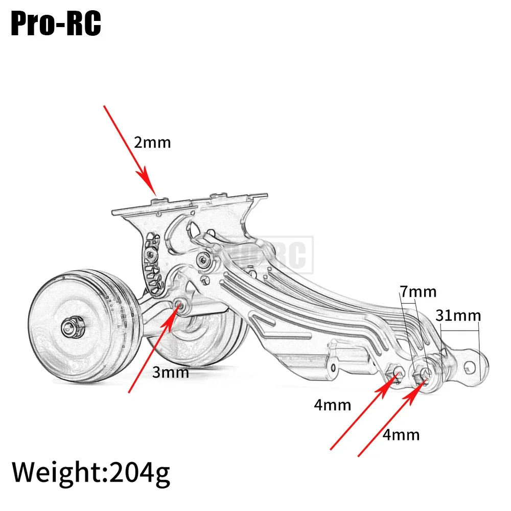 1 Buah Batang Roda Belakang Aloi Aluminium dengan Set Dudukan Sayap untuk Mobil RC 1/8 ARRMA KRATON TALION TYPHON OUTCAST 6S BLX STUNT TRUCK