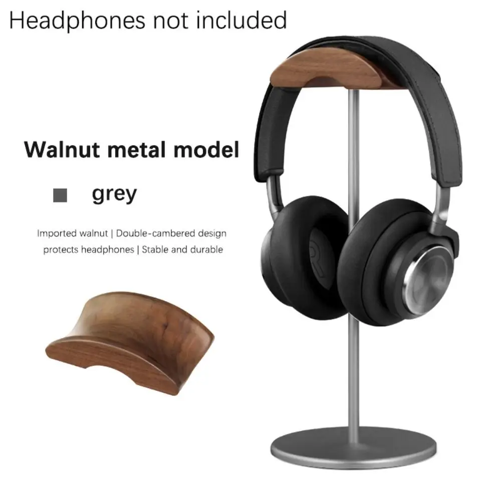 Walnut Wood Headphone Holder Aluminum Alloy Solid Metal Base Gaming Headset Holder High Quality Table Desk Display