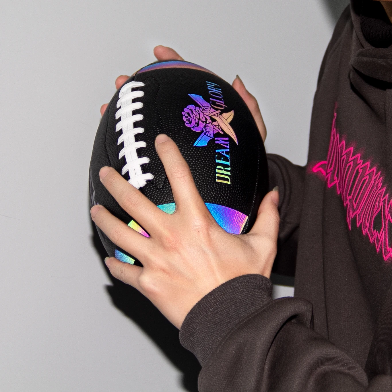 Pallone da rugby in pelle PU di taglia ufficiale 9 Gioco sportivo per bambini per adulti Allenamento all'aperto Pallone da rugby resistente all'usura per calcio americano