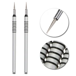Stainless Steel Nail Art Drawing Painting Pen, Silver Handle, UV Gel Liner, Flower Brush, Easy to Use, 16cm