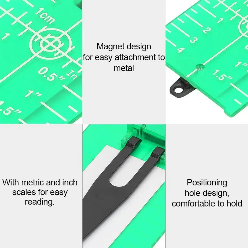 Plastic Lase Target Card Plate 10cmx7cm Inch For Green Red Lase Level For Line Lasers Reflective Magnetic Plate Laser Target