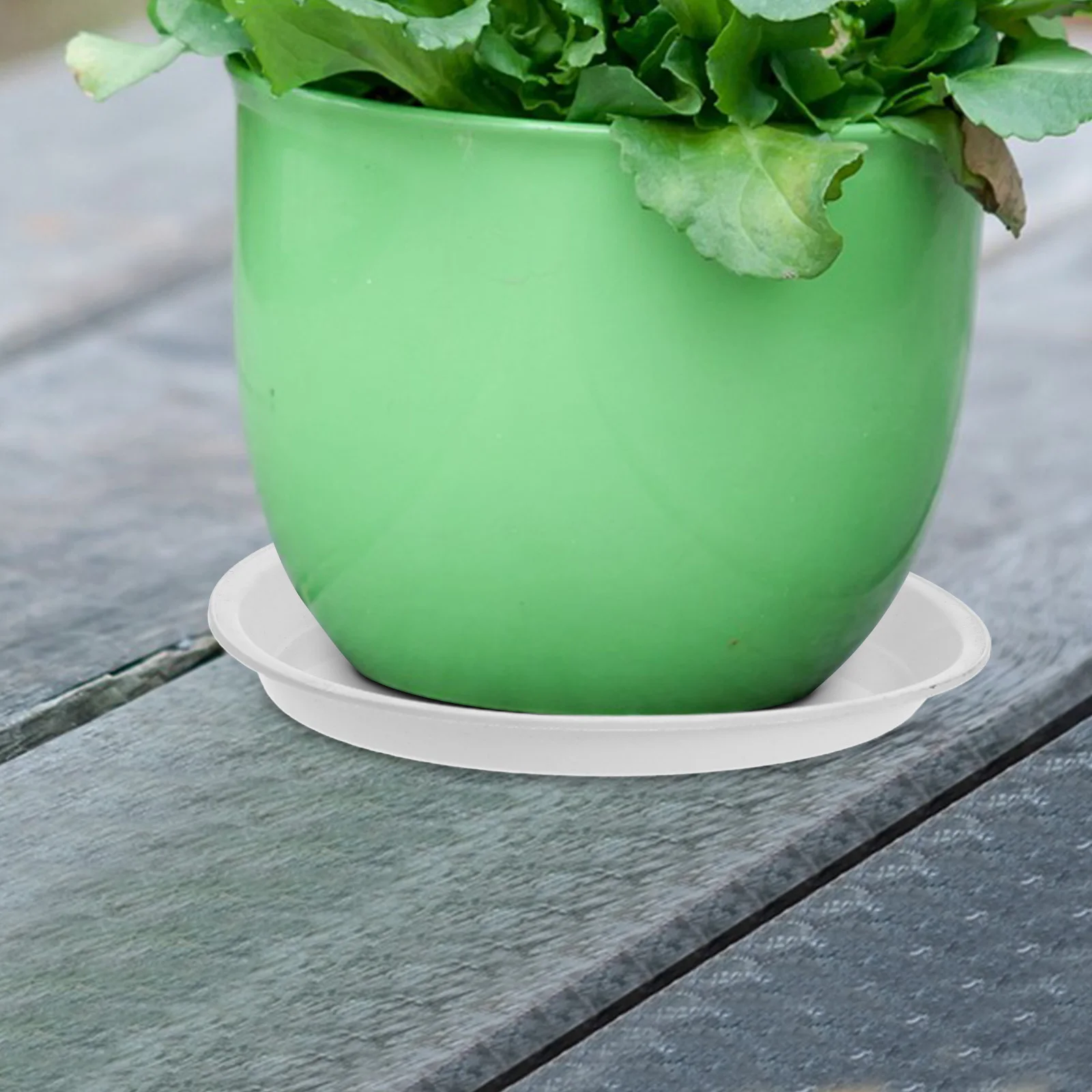 

4pcs Flower Pot Mats Planter Trays Drip Saucers Oval Shape Water Catching PP Plastic Indoor Outdoor Bonsai Drainage