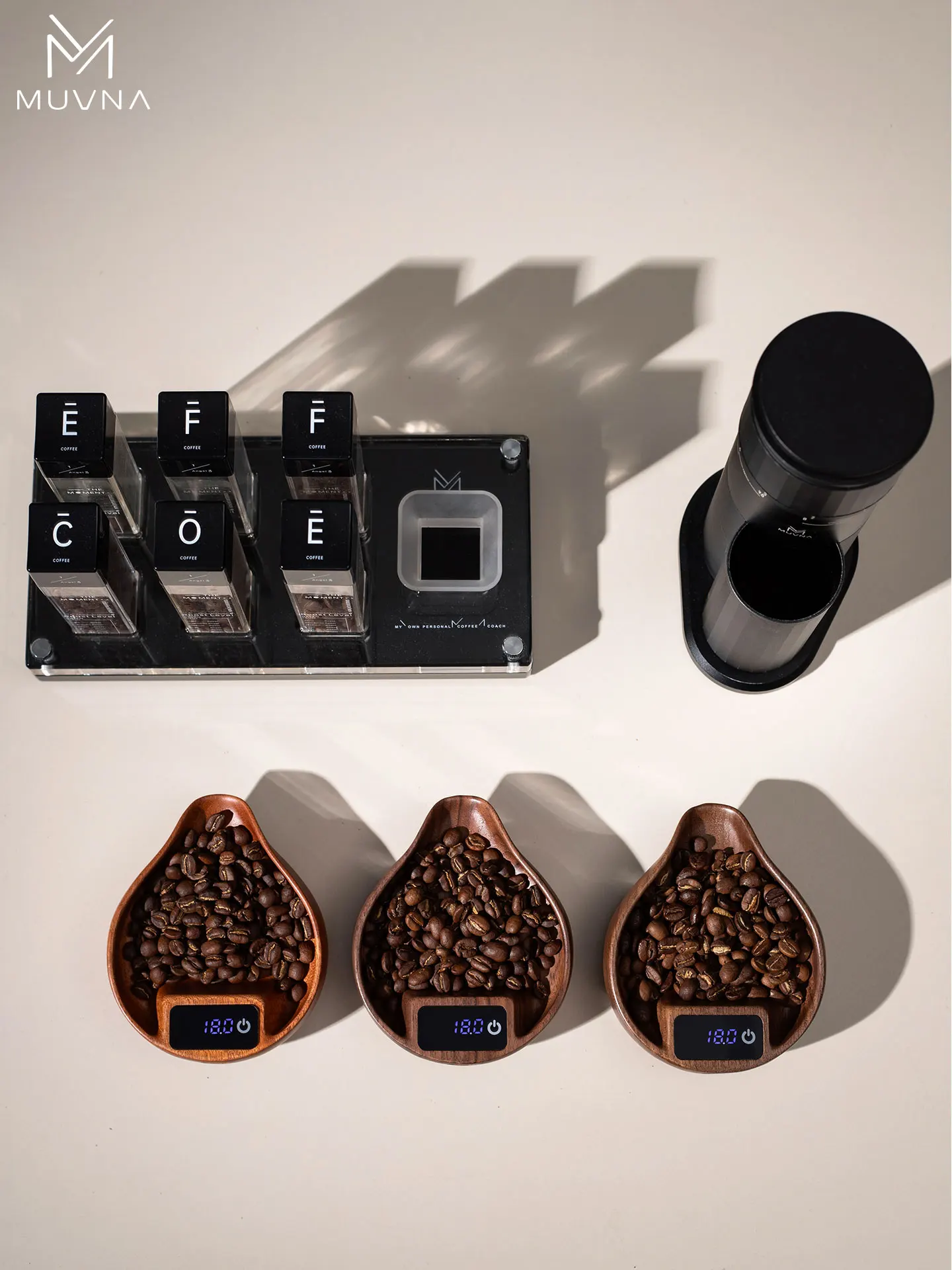 ميزان إلكتروني من الجيل الثاني من MUVNA لحبوب البن، ميزان دقيق 0.1 جرام مع بناء من الخشب الصلب غير الملحوم وصنبور صب متكامل #5