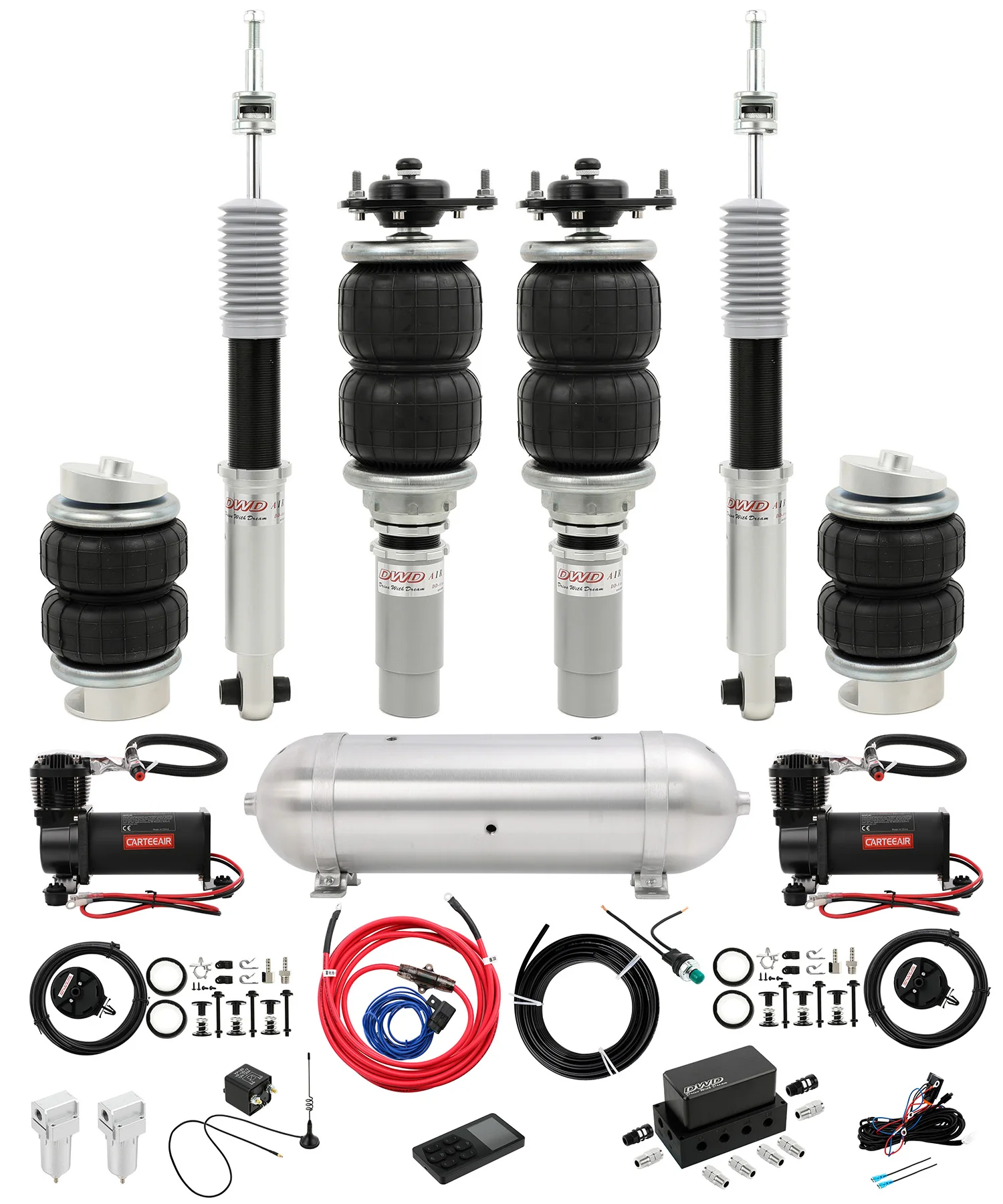 Factory Full Set Performance Car Auto Parts Air Suspension Kits Air Struts with Control System and tank for Audi S4 B9/8W 2017+